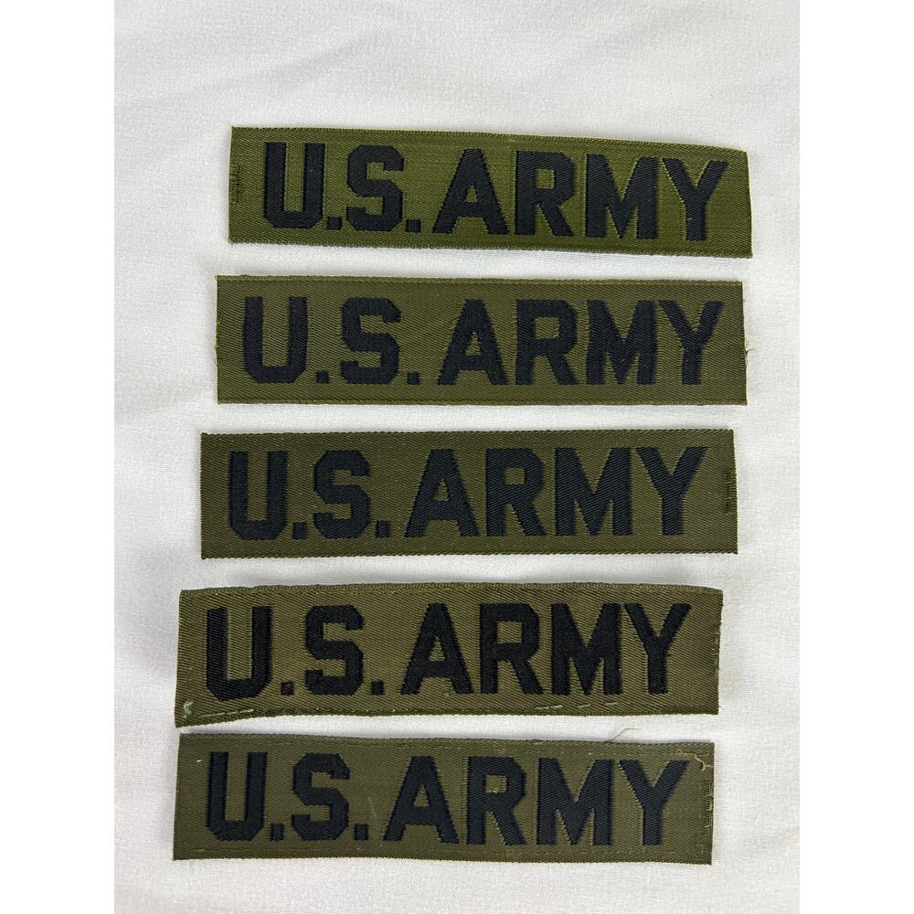 U.S. Army Name Tape Lot of Five OD Green Sew On Patches Military Surplus